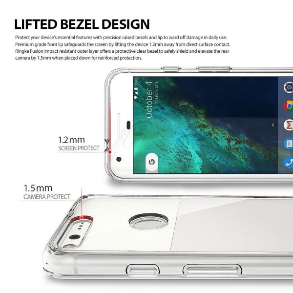 Ringke Fusion Pixel ile Uyumlu Kılıf Crystal Clear