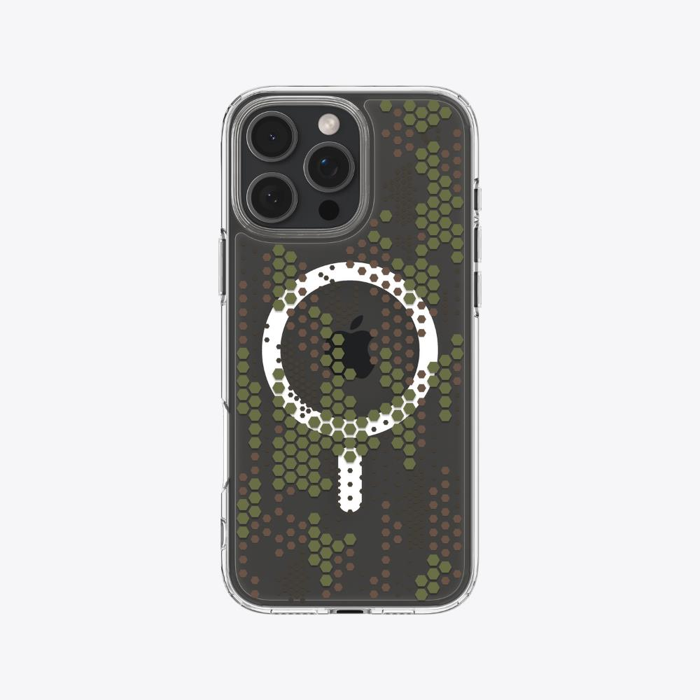Spigen iPhone 16 Pro ile Uyumlu Kılıf Ultra Hybrid MagFit MagSafe Özellikli Digital Camo