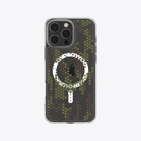Spigen iPhone 16 Pro ile Uyumlu Kılıf Ultra Hybrid MagFit MagSafe Özellikli Digital Camo