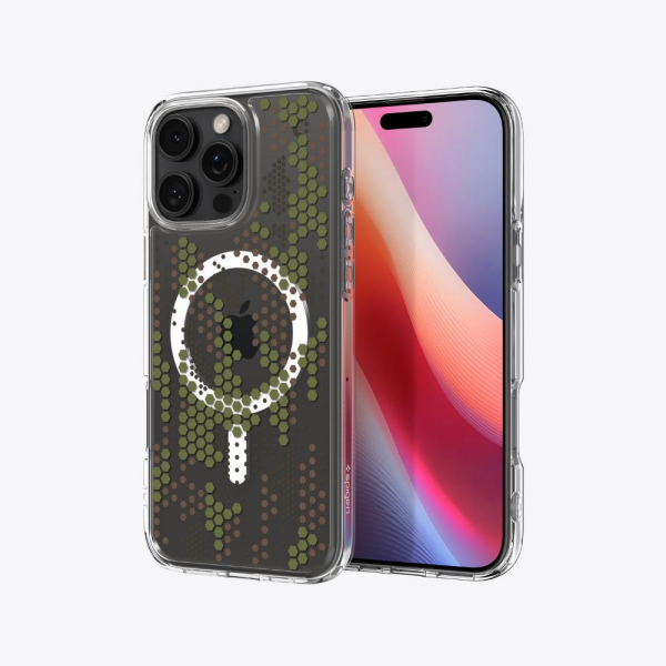 Spigen iPhone 16 Pro ile Uyumlu Kılıf Ultra Hybrid MagFit MagSafe Özellikli Digital Camo