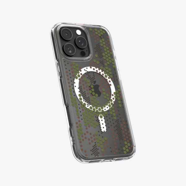 Spigen iPhone 16 Pro ile Uyumlu Kılıf Ultra Hybrid MagFit MagSafe Özellikli Digital Camo