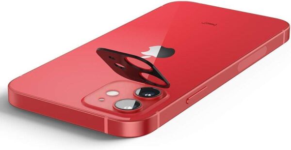 Spigen iPhone 12 ile Uyumlu Kamera Lens Cam Ekran Koruyucu Glas.tR Optik (2 Adet) Red