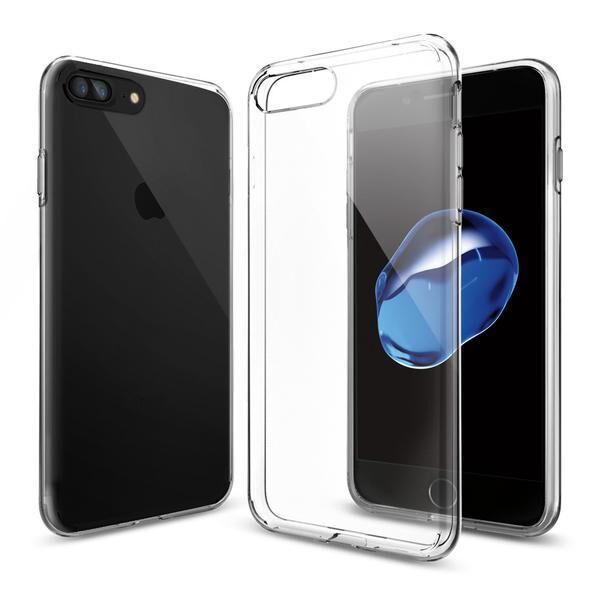 Spigen iPhone 7 Plus / 8 Plus ile Uyumlu Kılıf Liquid Crystal 4 Tarafı Tam Koruma Crystal Clear