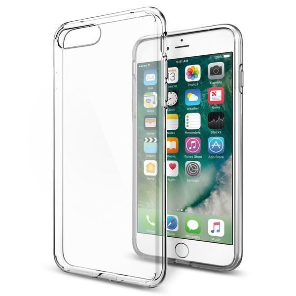 Spigen iPhone 7 Plus / 8 Plus ile Uyumlu Kılıf Liquid Crystal 4 Tarafı Tam Koruma Crystal Clear