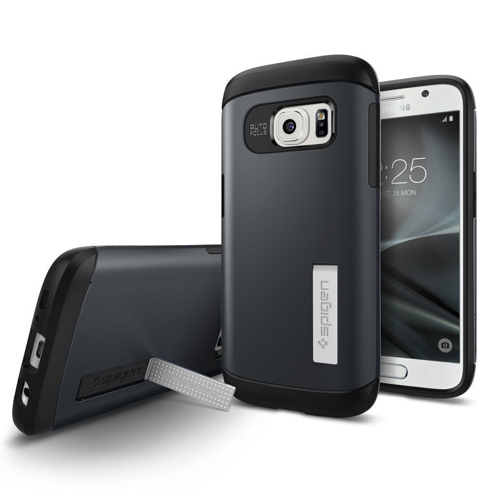 Spigen Galaxy S7 ile Uyumlu Kılıf Slim Armor Metal Slate