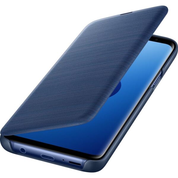 Galaxy S9 ile Uyumlu Led View Cover Kılıf Mavi EF-NG960PLEGWW