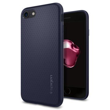 Spigen iPhone 7/8 ile Uyumlu Kılıf Liquid Air Armor Midnight Blue