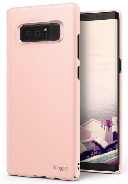 Ringke Slim Galaxy Note 8 ile Uyumlu KIlıf Peach Pink