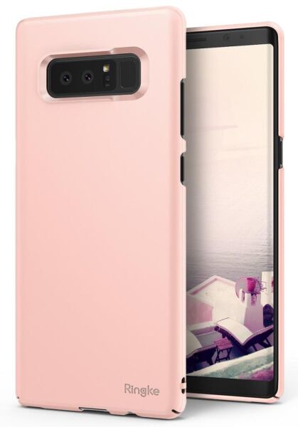 Ringke Slim Galaxy Note 8 ile Uyumlu KIlıf Peach Pink