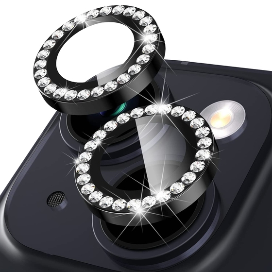 Buff iPhone 14 / 14 Plus ile Uyumlu Diamond Kamera Lens Koruyucu Graphite
