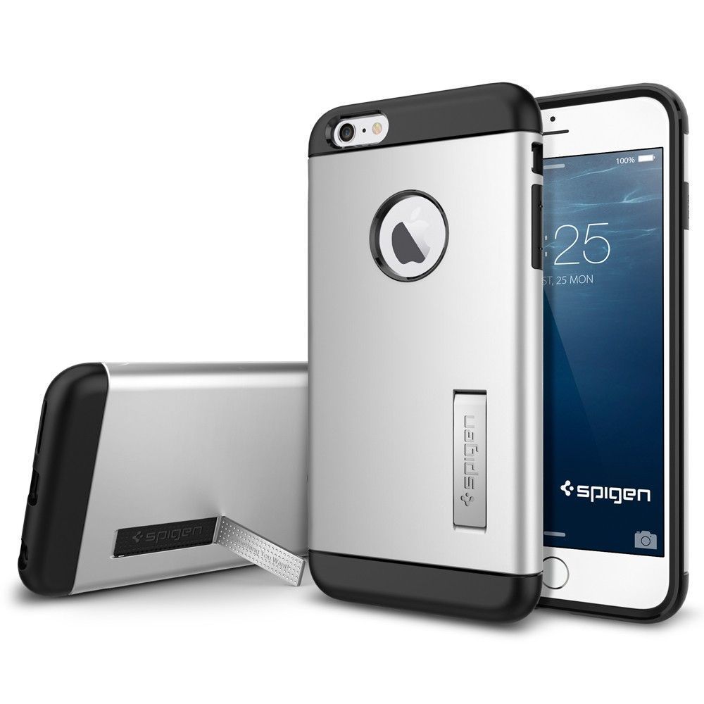 Spigen iPhone 6 Plus/6s Plus ile Uyumlu Kılıf Slim Armor Satin Silver