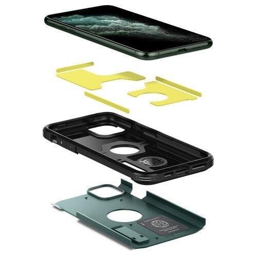 Spigen iPhone 11 Pro Max ile Uyumlu Kılıf Tough Armor XP Midnight Green