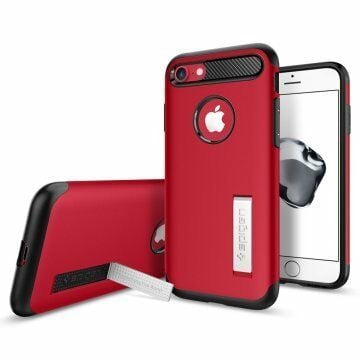 Spigen iPhone 7/8 ile Uyumlu Kılıf Slim Armor Crimson Red