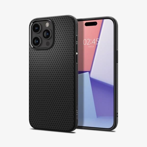 Spigen iPhone 15 Pro Max ile Uyumlu Kılıf Liquid Air Matte Black
