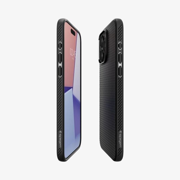 Spigen iPhone 15 Pro Max ile Uyumlu Kılıf Liquid Air Matte Black