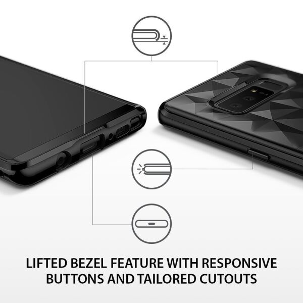 Ringke Air Prism 3D Elmas Yansıması Galaxy Note 8 ile Uyumlu KIlıf Ink Black