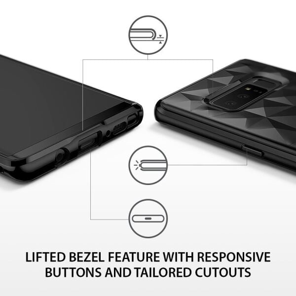 Ringke Air Prism 3D Elmas Yansıması Galaxy Note 8 ile Uyumlu KIlıf Ink Black