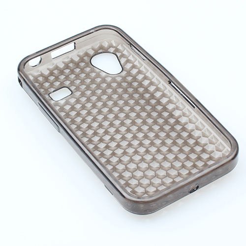 Galaxy Ace S5830 ile Uyumlu Elmas Desenli Silikon Kılıf Siyah