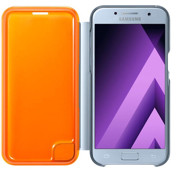 Galaxy A3(2017) ile Uyumlu Neon Flip Cover Mavi EF-FA320PLEGWW