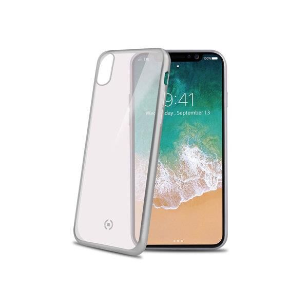Celly Lasermatt iPhone X ile Uyumlu Gümüş Kılıf