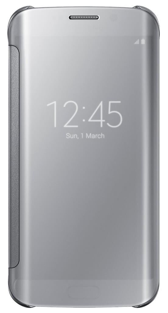 Galaxy S6 Edge ile Uyumlu Clear View Cover Gümüş EF-ZG925BSEGWW (Out)