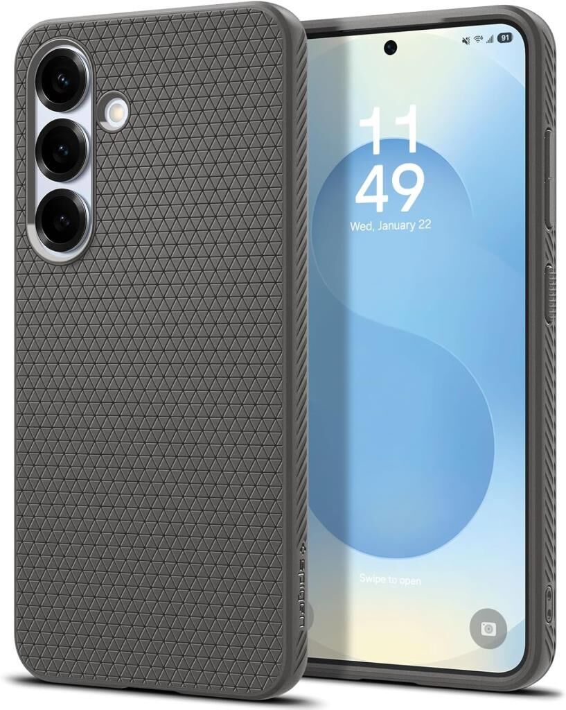 Spigen Galaxy S25 ile Uyumlu Kılıf Liquid Air Marble Gray