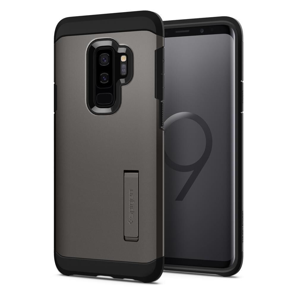 Spigen Galaxy S9 Plus ile Uyumlu Kılıf Tough Armor Gunmetal