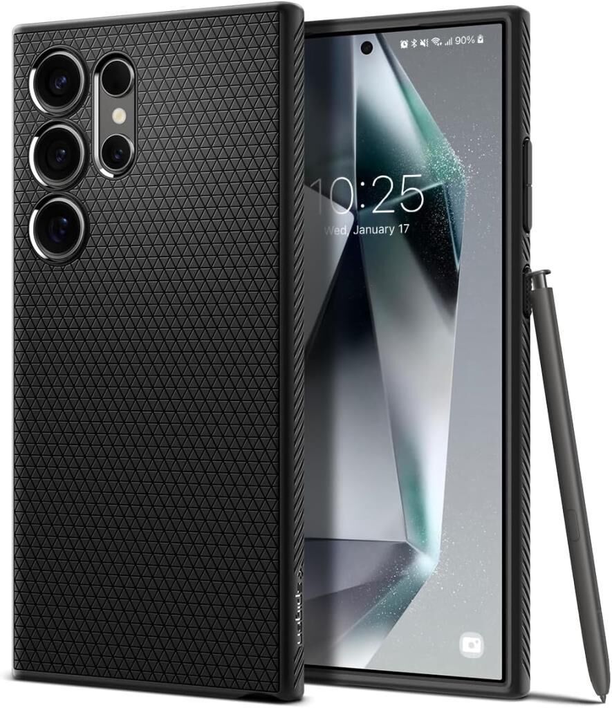 Spigen Galaxy S24 Ultra ile Uyumlu Kılıf Liquid Air Matte Black