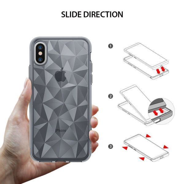 Ringke Air Prism 3D Elmas Yansıması iPhone X ile Uyumlu KIlıf  Black