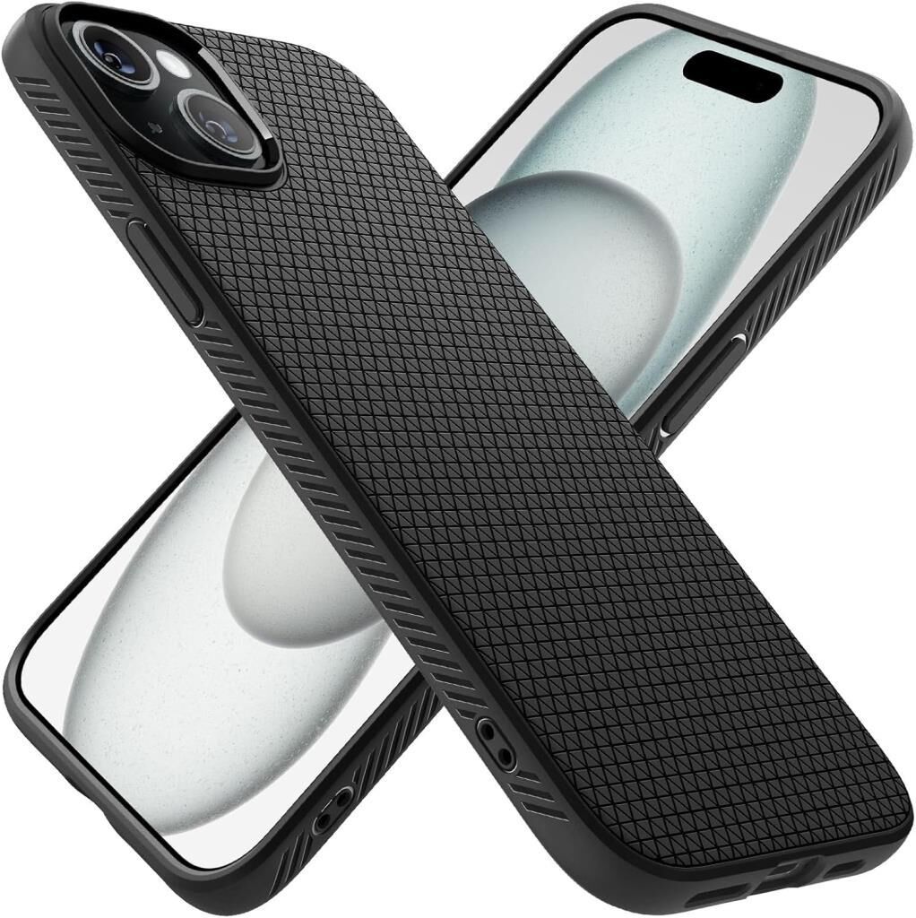 Spigen iPhone 15 Plus ile Uyumlu Kılıf Liquid Air Matte Black