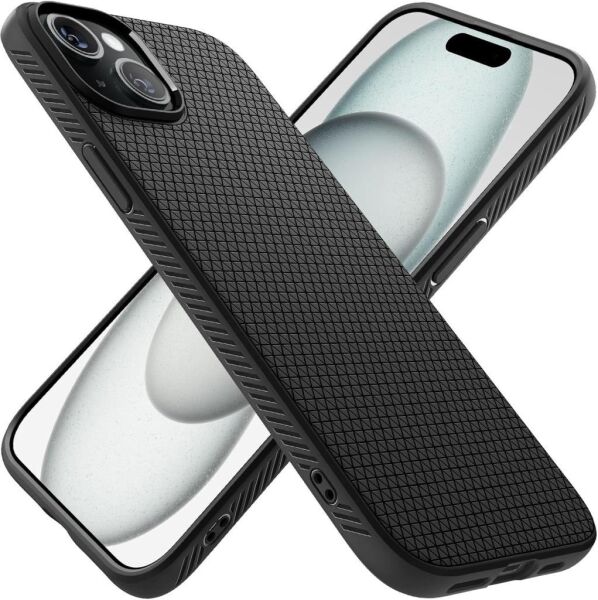 Spigen iPhone 15 Plus ile Uyumlu Kılıf Liquid Air Matte Black