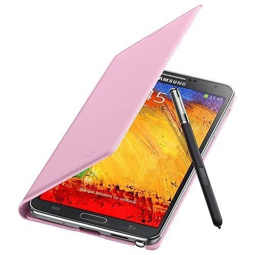 Galaxy Note 3 N9000 ile Uyumlu Flip Wallet Kılıf Pembe EF-WN900BIEGWW