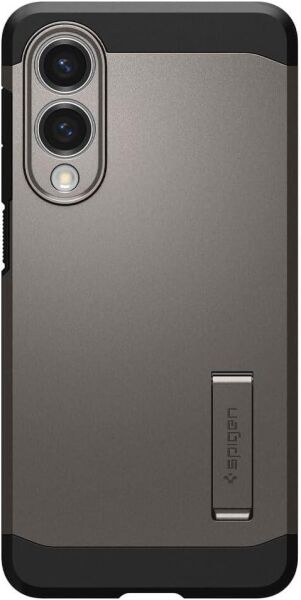 Spigen Galaxy S25 Edge ile Uyumlu Kılıf Tough Armor AI MagFit özellikli Kickstand Gun Metal