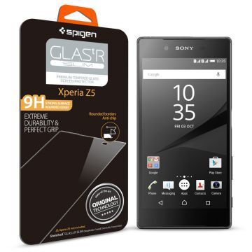 Spigen Xperia Z5 ile Uyumlu Screen Protector Cam Ekran Koruyucu GLAS.tR SLIM