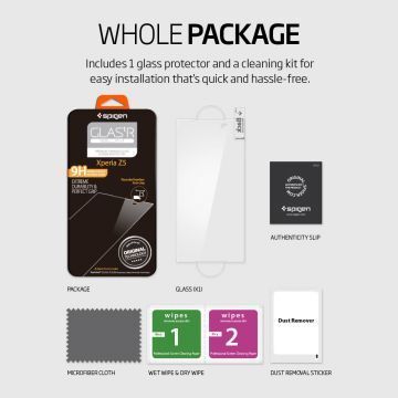 Spigen Xperia Z5 ile Uyumlu Screen Protector Cam Ekran Koruyucu GLAS.tR SLIM