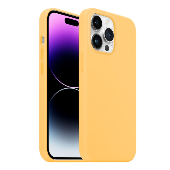 Buff iPhone 14 Pro Max ile Uyumlu Rubber Fit Kılıf Yellow