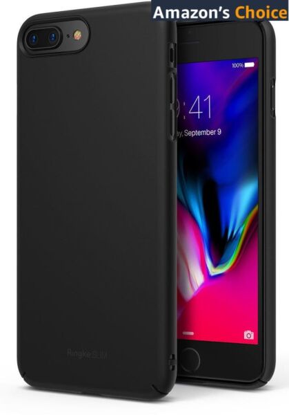 Ringke Slim iPhone 7/8 Plus ile Uyumlu KIlıf Sf Black İnce Şık Tasarım
