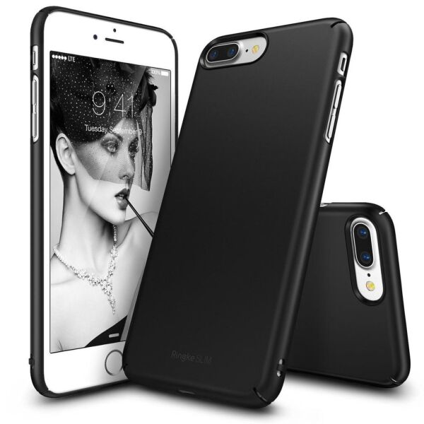 Ringke Slim iPhone 7/8 Plus ile Uyumlu KIlıf Sf Black İnce Şık Tasarım