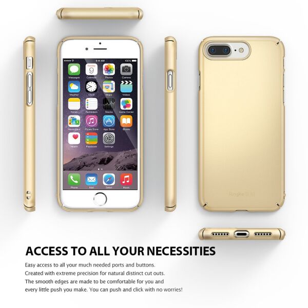 Ringke Slim iPhone 7/8 Plus ile Uyumlu KIlıf Sf Black İnce Şık Tasarım