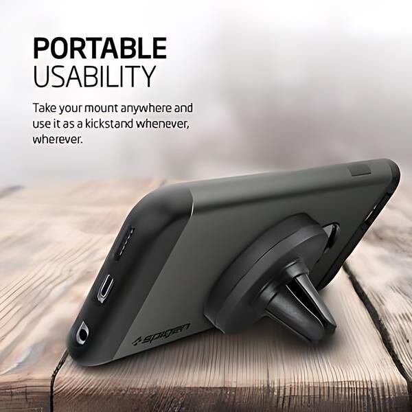 Spigen Araç Tutacağı Manyetik Evrensel (Tüm Cihazlarla Uyumlu Araç Tutucu) A200 Black