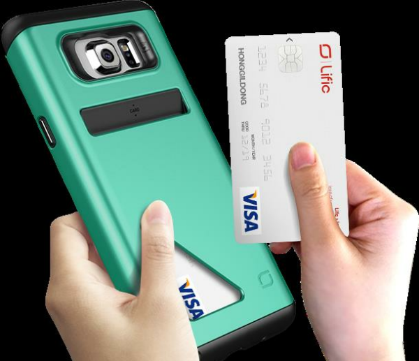 Lific Galaxy Note 5 ile Uyumlu Mighty Card Defense Kılıf Mint