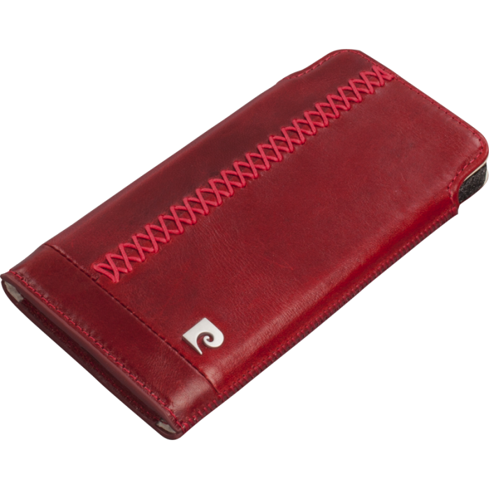 Pierre Cardin iPhone 6 ile Uyumlu Deri Kese Koruma Kılıfı Kırmızı PCN-J01