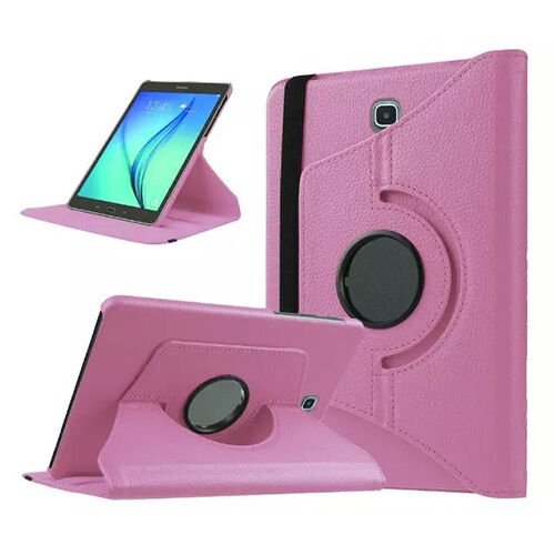 Galaxy Tab S2 8.0 T710 T715 ile Uyumlu Kılıf 360 Derece Döner Standlı Pembe