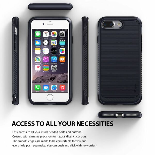 Ringke Onyx iPhone 7/8 Plus ile Uyumlu KIlıf Mist Gray Ultra Extra Darbe Dağıtıcı Tam Koruma