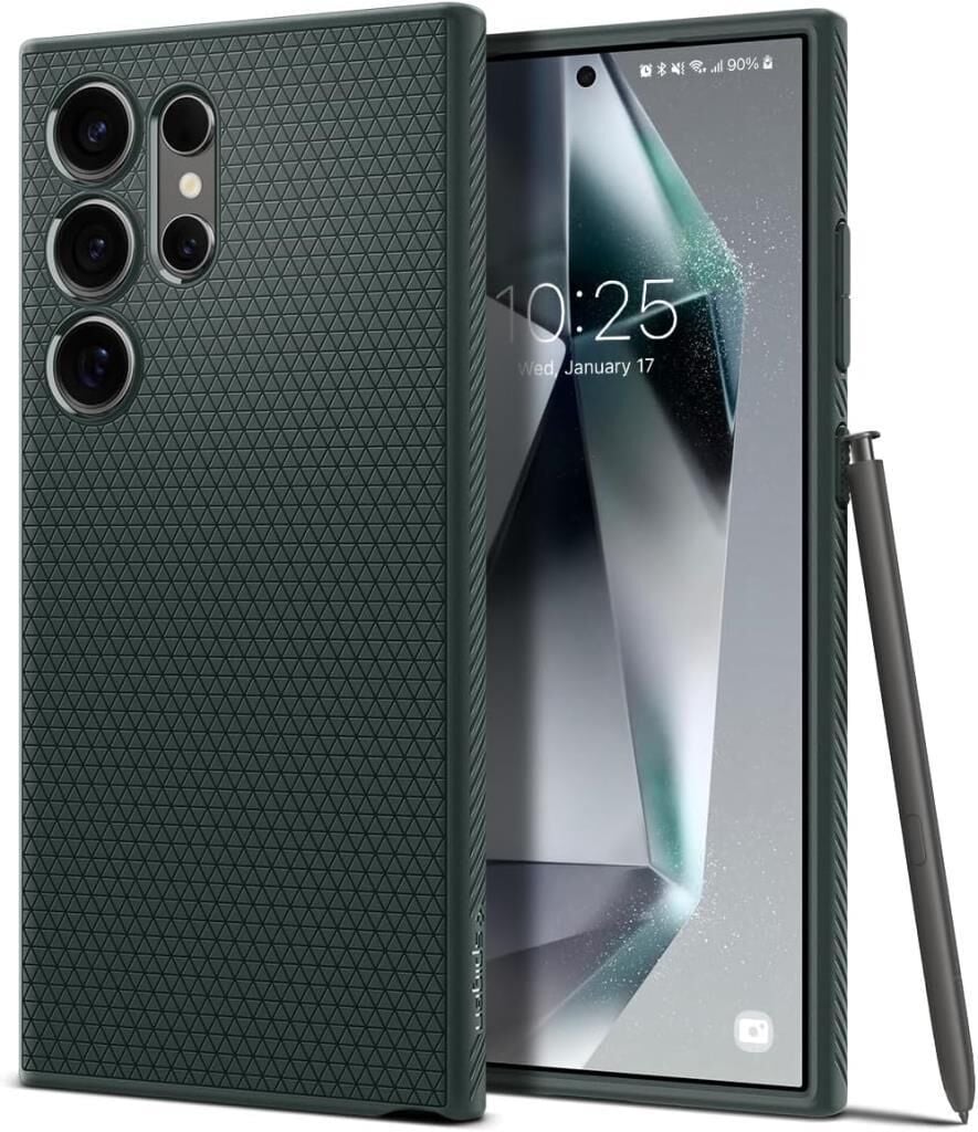 Spigen Galaxy S24 Ultra ile Uyumlu Kılıf Liquid Air Abyss Green
