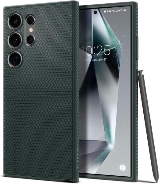 Spigen Galaxy S24 Ultra ile Uyumlu Kılıf Liquid Air Abyss Green