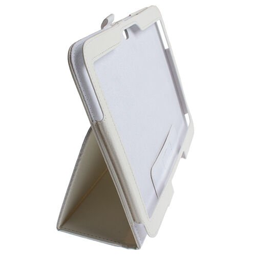 Galaxy Tab 3 10.1 P5200/P5210 ile Uyumlu Kapaklı Deri Kılıf Beyaz