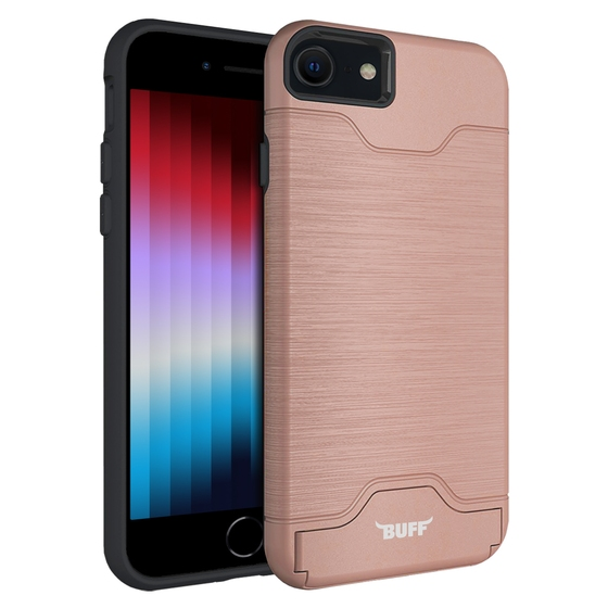 Buff iPhone SE 2022 ile Uyumlu Slim Folder Kılıf Rose Gold