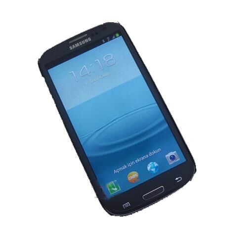 Galaxy S3 i9300 ile Uyumlu Sert Kauçuk Kılıf (Parlak) Siyah Renk