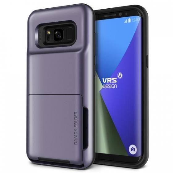 VRS Design Galaxy S8 Plus ile Uyumlu Damda Folder Kılıf Orcide Gray